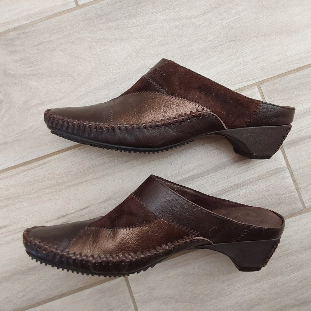 White Mountain Nwob Multi Brown Patchwork Leather… - image 3